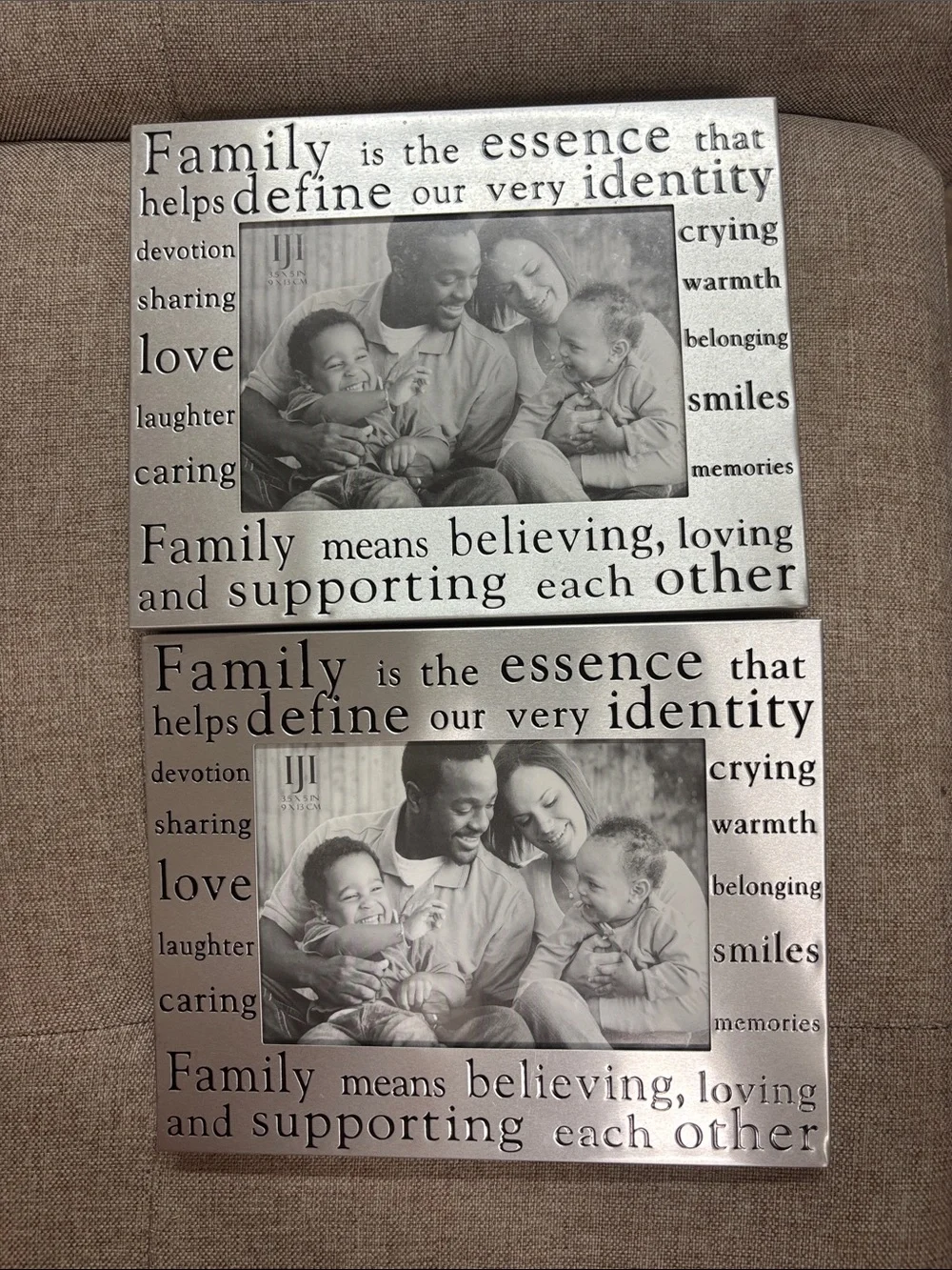 2-Family Sentiment Silver Photo Frame - Inspirational Home Accent